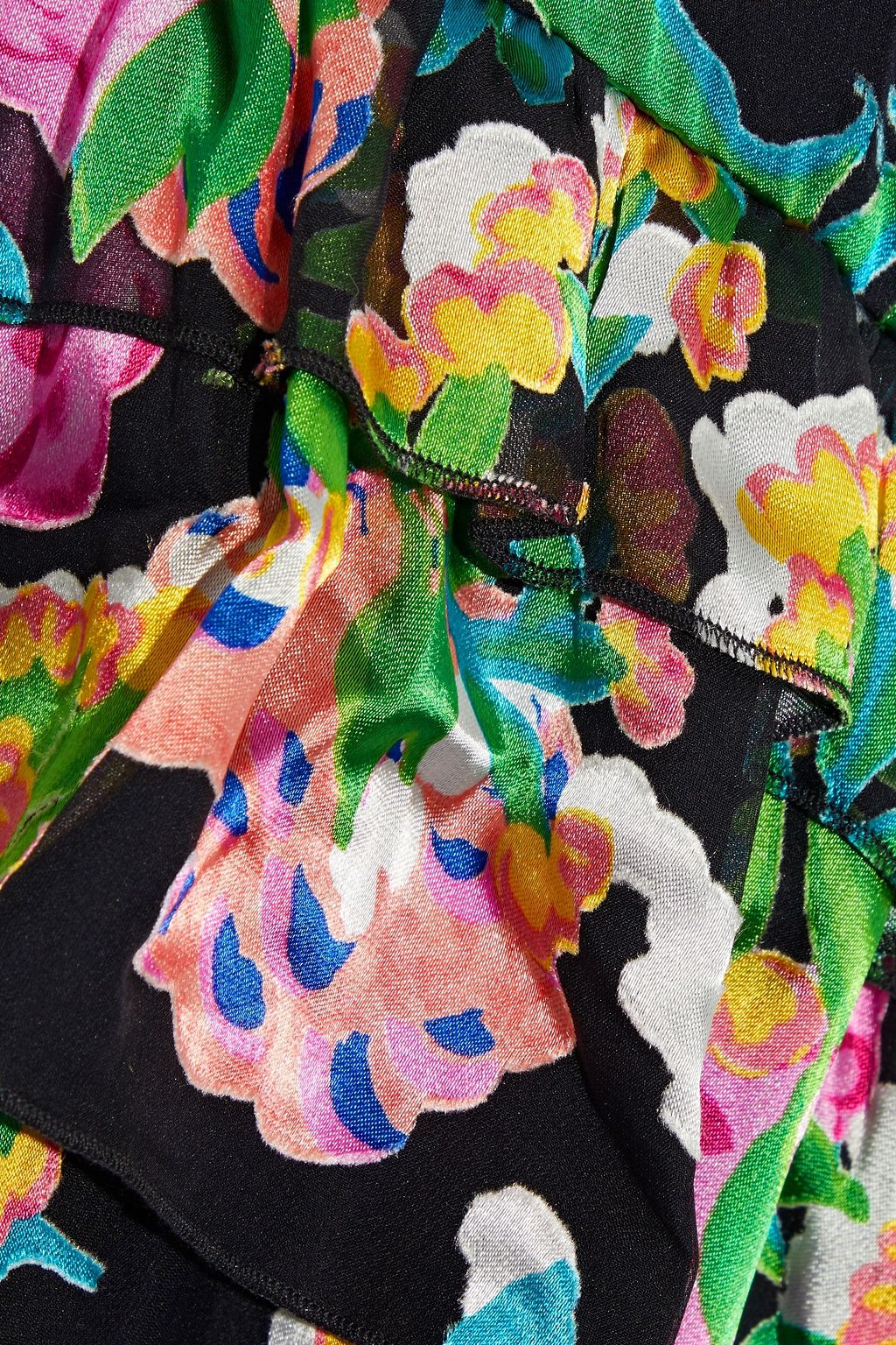 SALONI Felicia fil coupé silk-blend chiffon dress