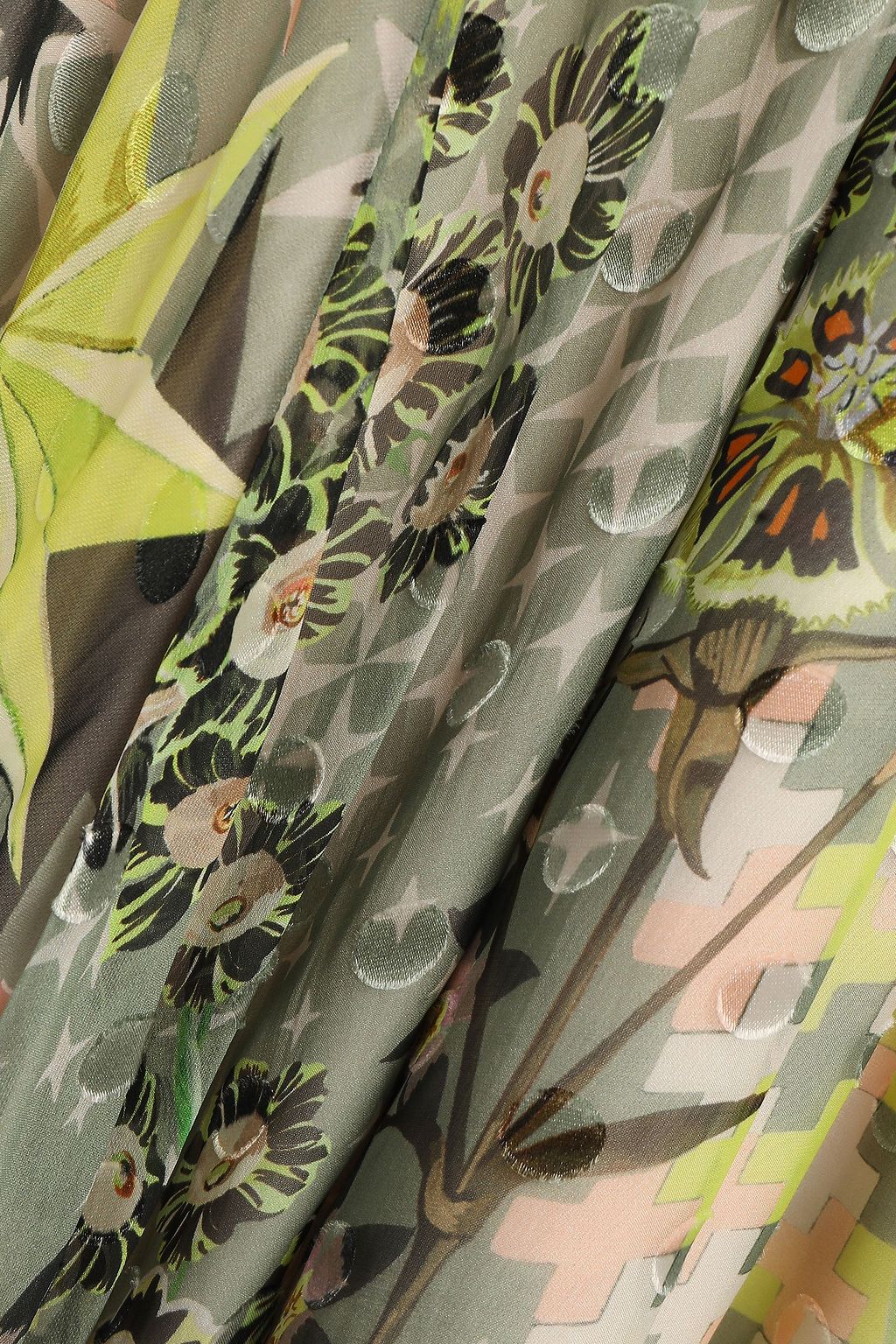 TEMPERLEY LONDON Printed fil coupé silk-blend wrap dress