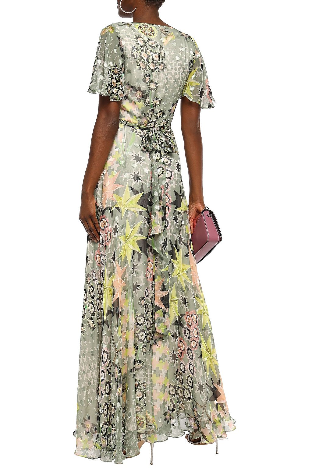 TEMPERLEY LONDON Printed fil coupé silk-blend wrap dress