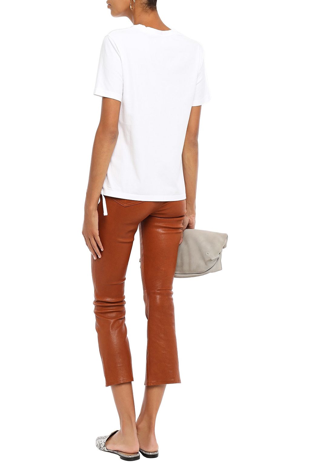 7 FOR ALL MANKIND Lace-up cotton-jersey T-shirt