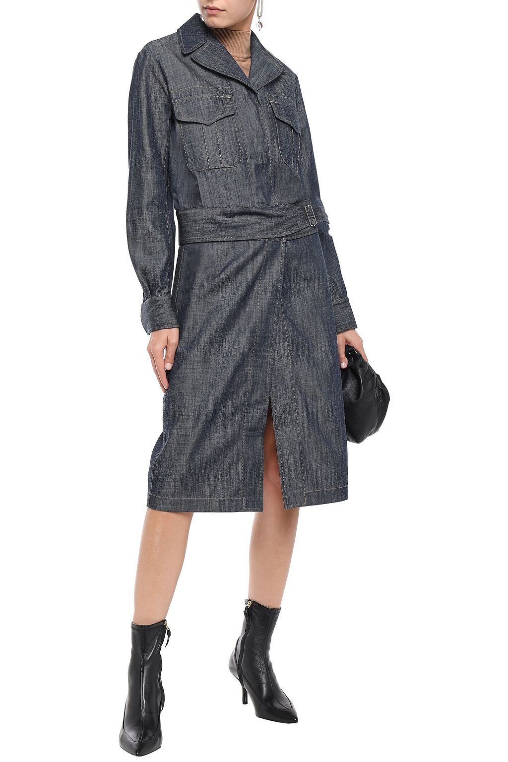 MASSCOB Dean convertible buckled denim coat