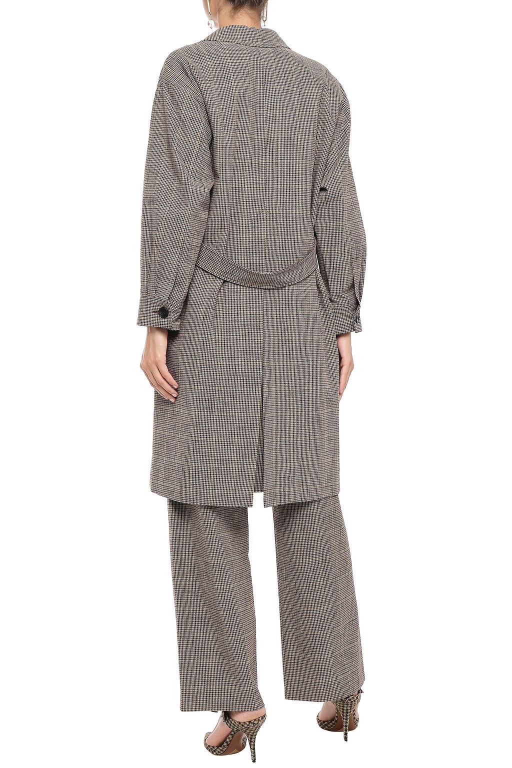 MASSCOB Belted Prince of Wales checked cotton-blend coat
