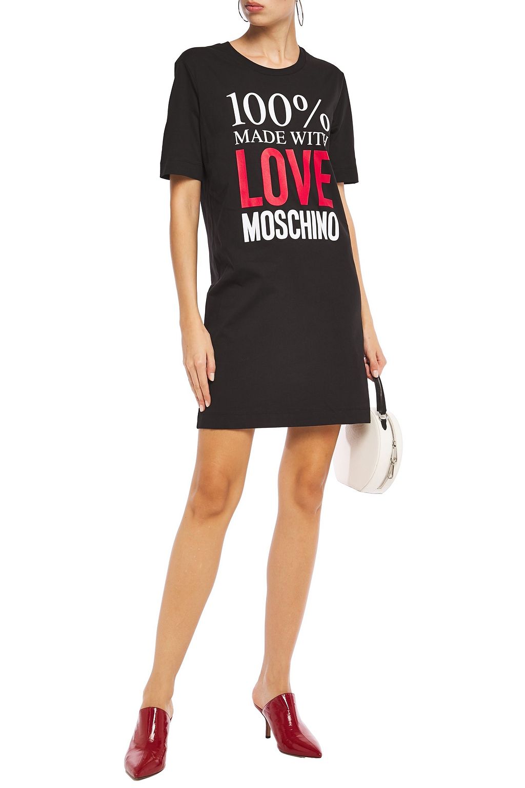LOVE MOSCHINO Printed cotton-jersey mini dress