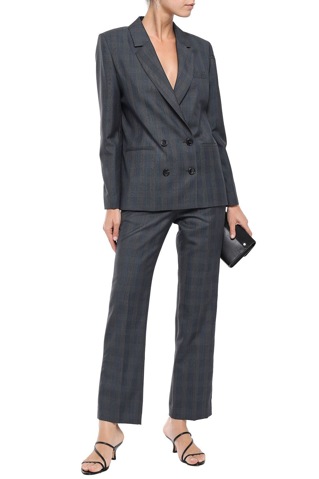 MASSCOB Cleo Prince of Wales checked wool-blend straight-leg pants