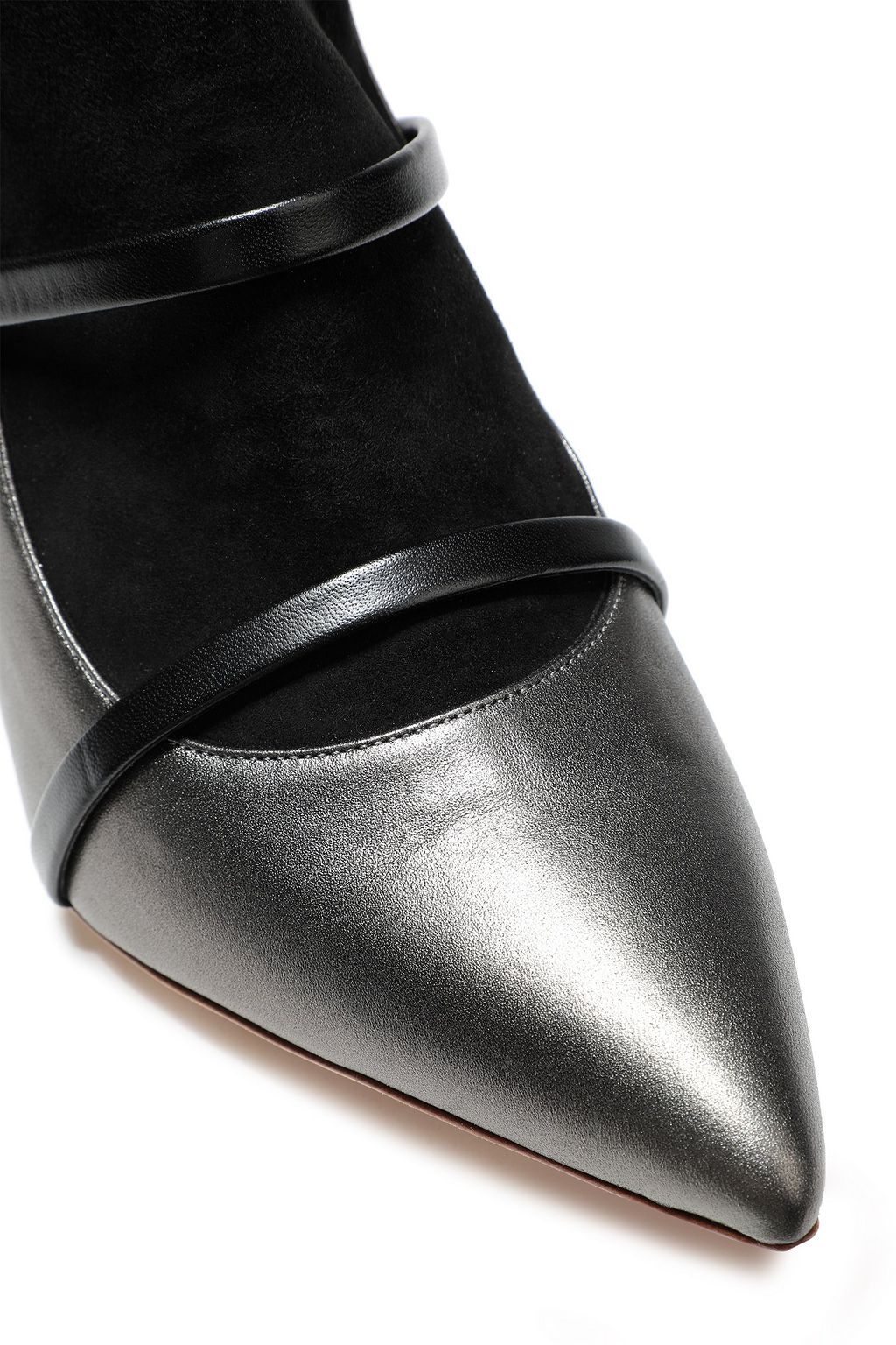 MALONE SOULIERS Madison suede and metallic leather ankle boots