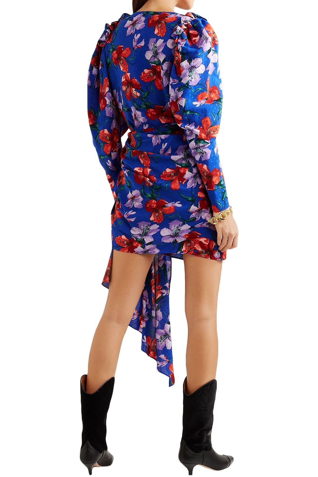 MAGDA BUTRYM Lagos wrap-effect floral-print silk-jacquard mini dress