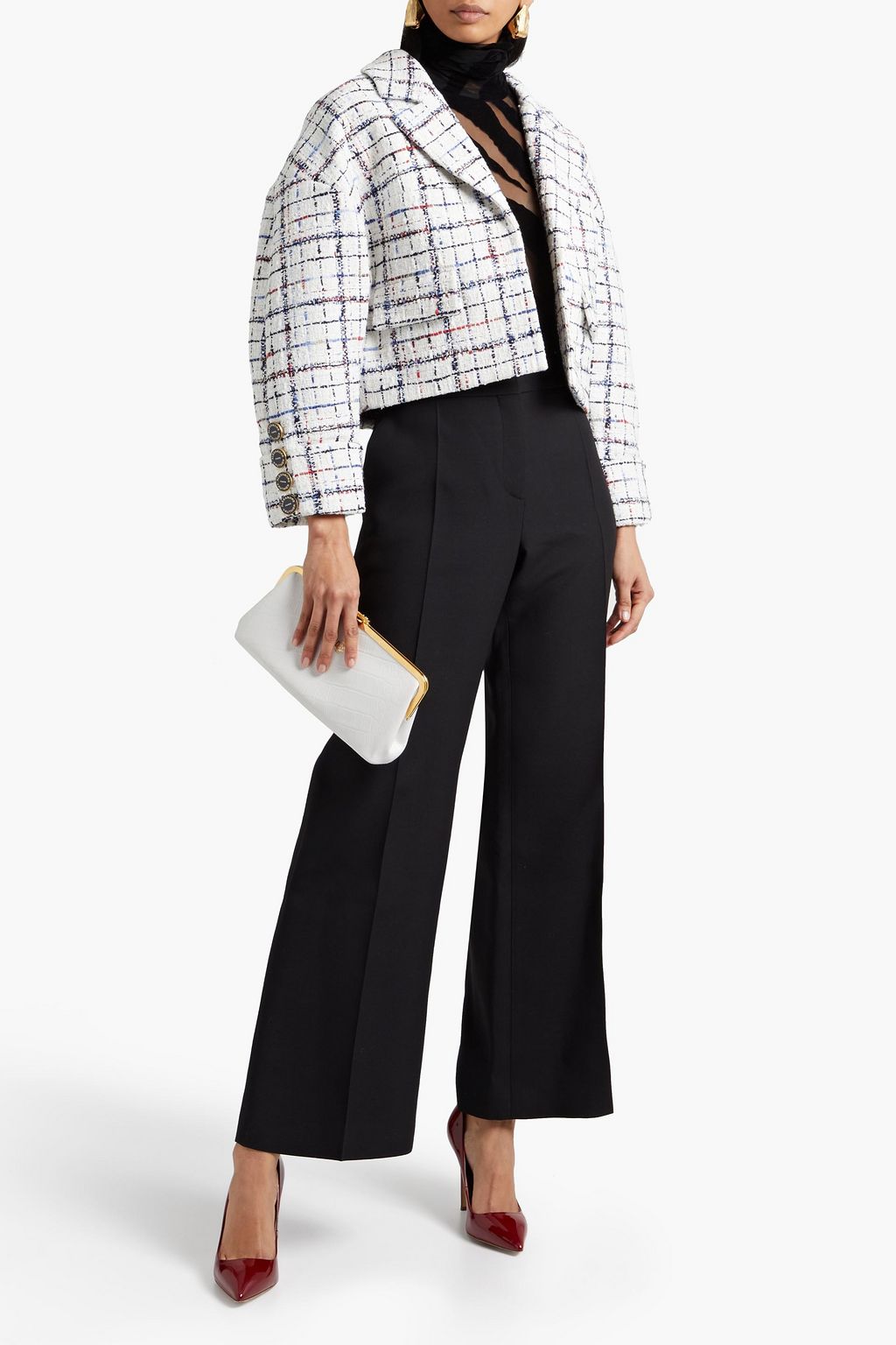 VALENTINO GARAVANI Wool and silk-blend flared pants