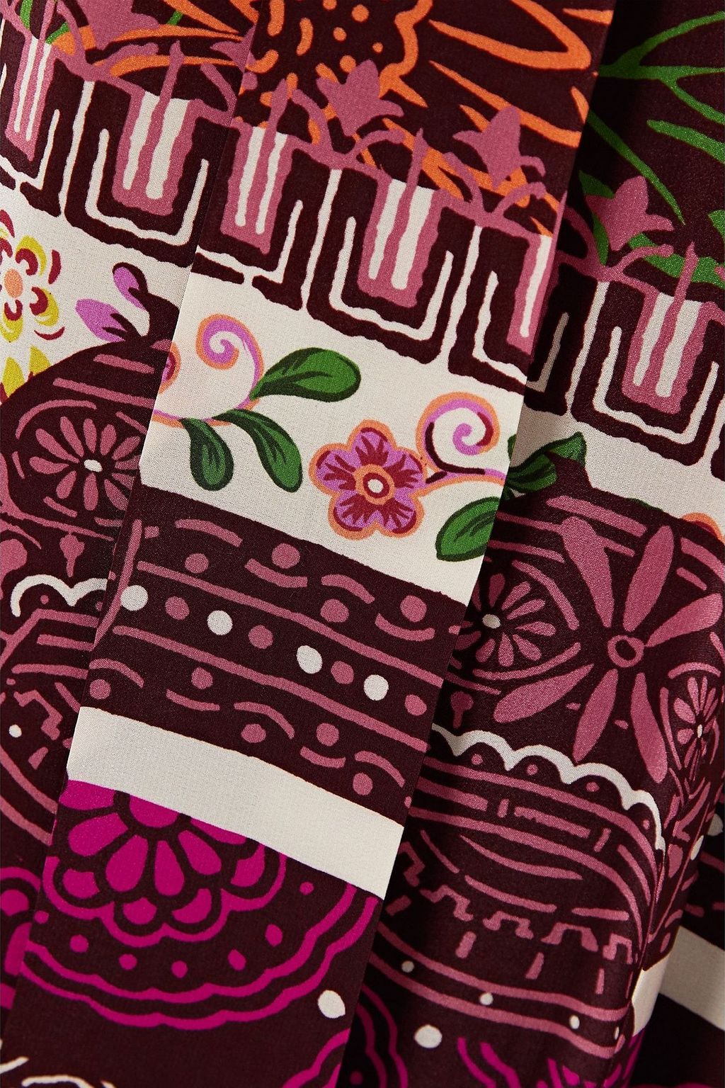 VALENTINO GARAVANI Pleated printed silk midi dress