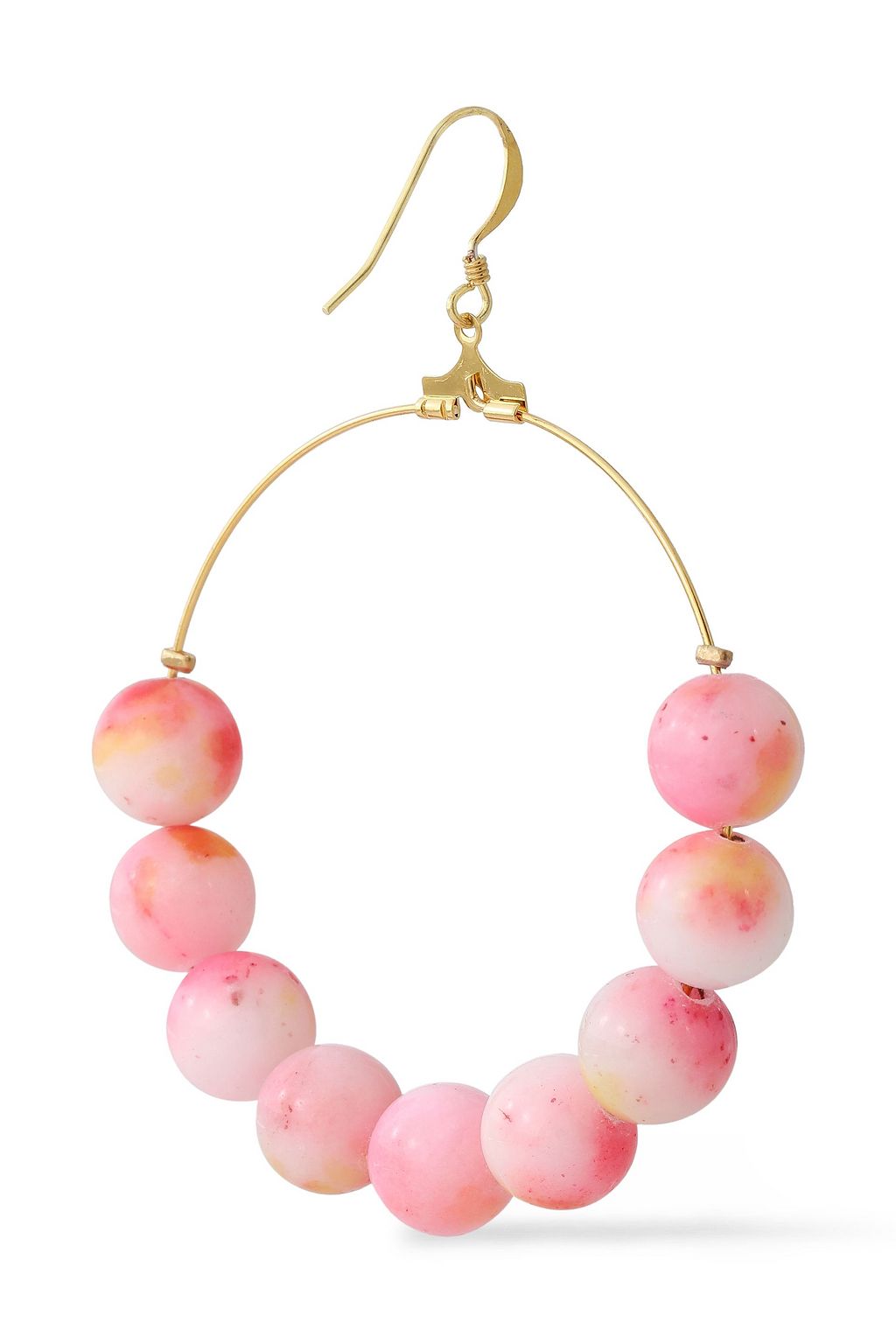 KENNETH JAY LANE Gold-tone bead hoop earrings