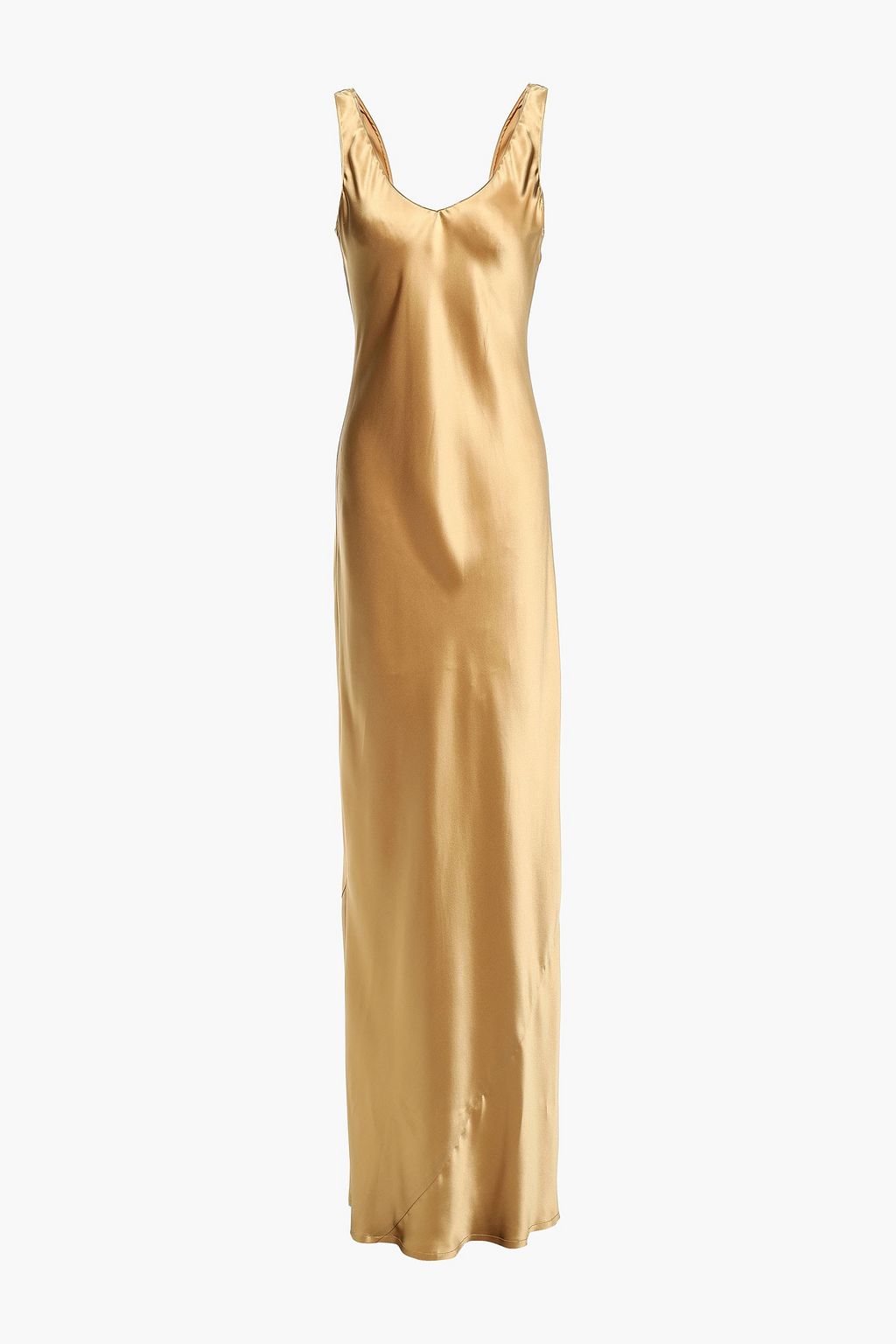 mustard satin maxi dress