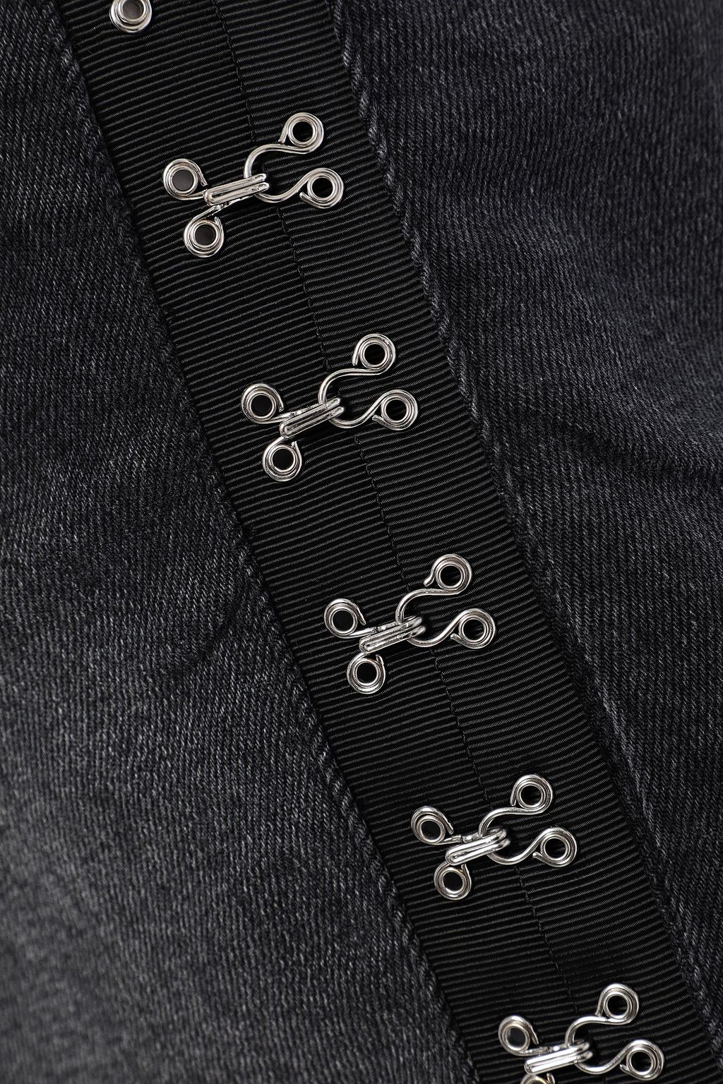 3X1 NYC Corset embellished denim mini skirt