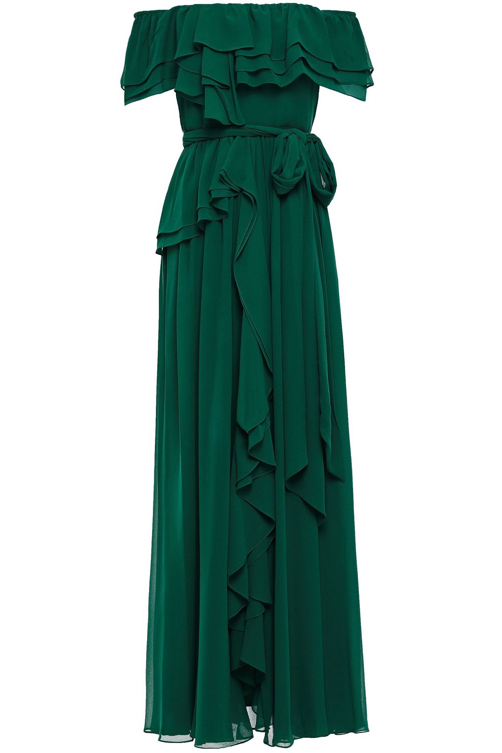 green georgette dress