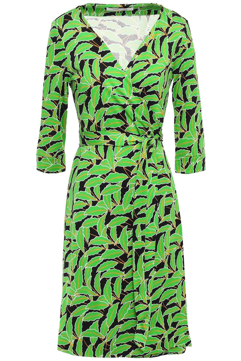 bright green wrap dress