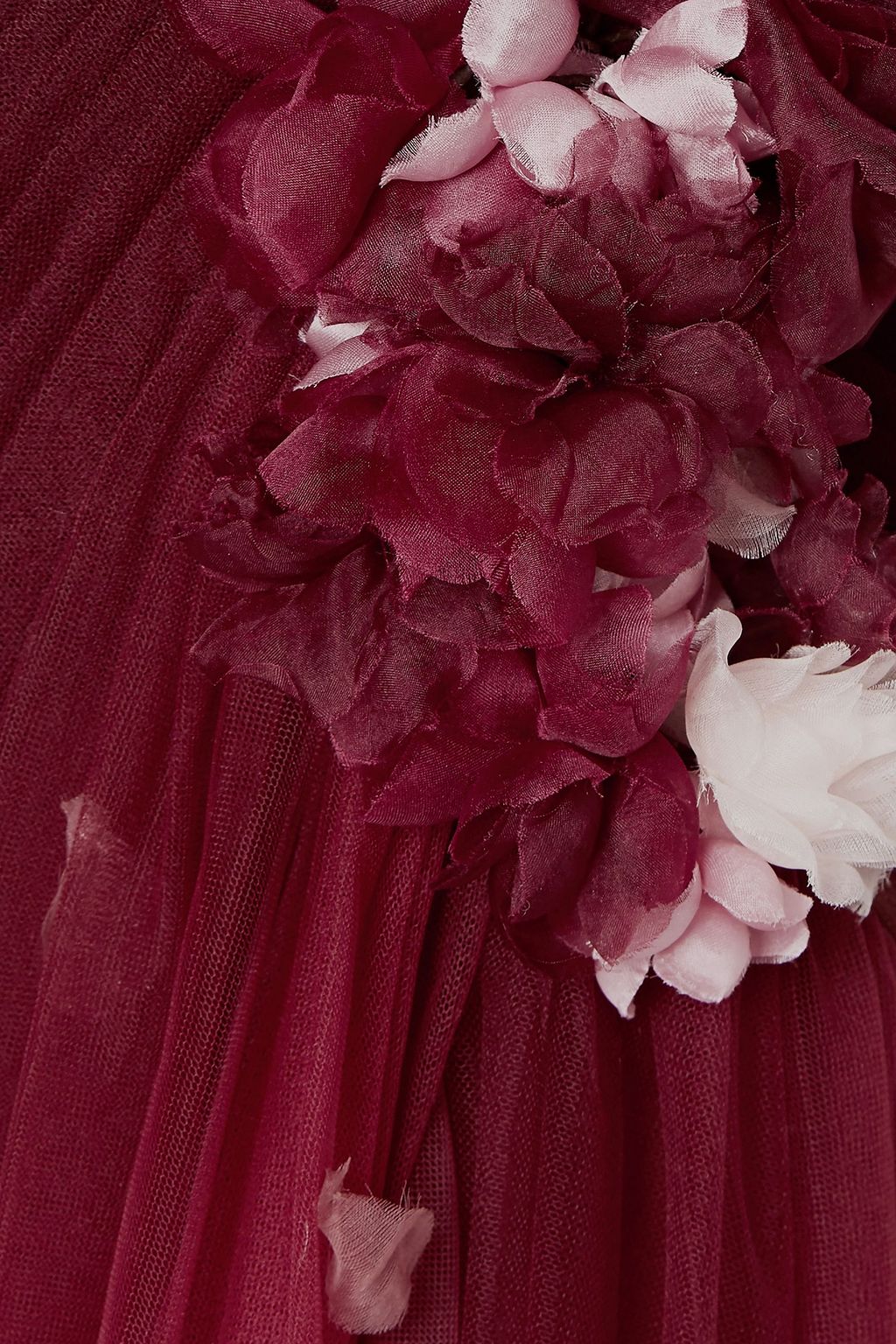 MARCHESA Off-the-shoulder appliquéd dégradé tulle gown