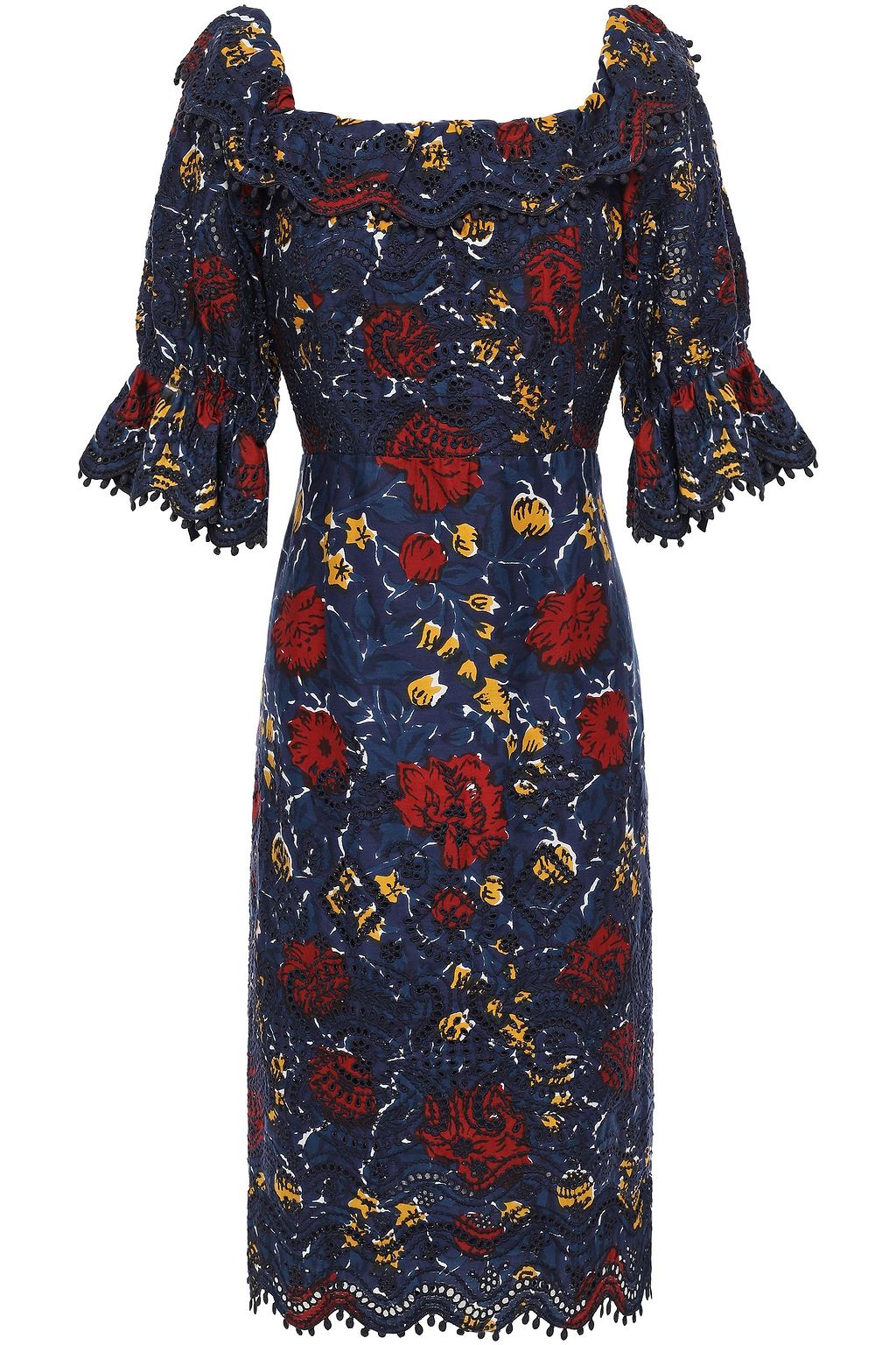 willow belted floral print midi dress