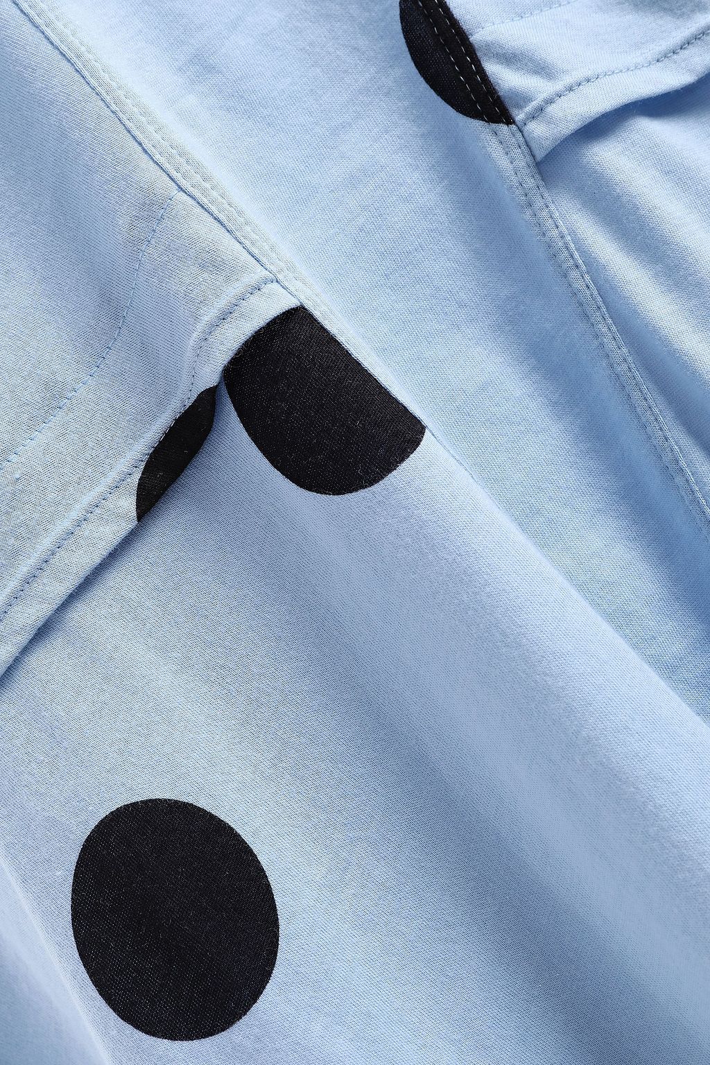 DEREK LAM 10 CROSBY Ruched polka-dot cotton-jersey mini dress