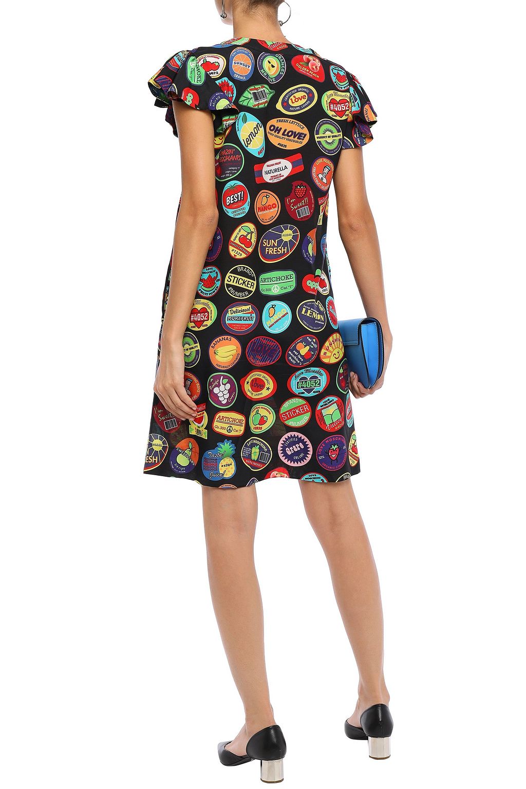 LOVE MOSCHINO Printed mousseline mini dress