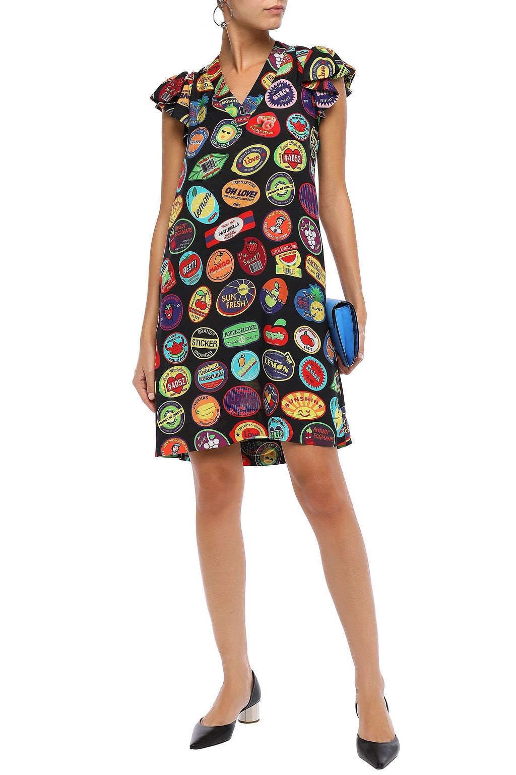 LOVE MOSCHINO Printed mousseline mini dress