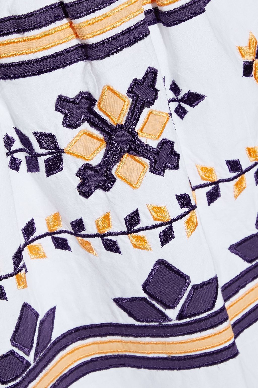 ANTIK BATIK Anika embroidered cotton-poplin midi skirt