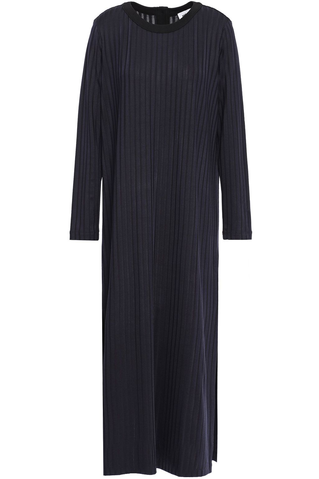 navy ribbed midi dress