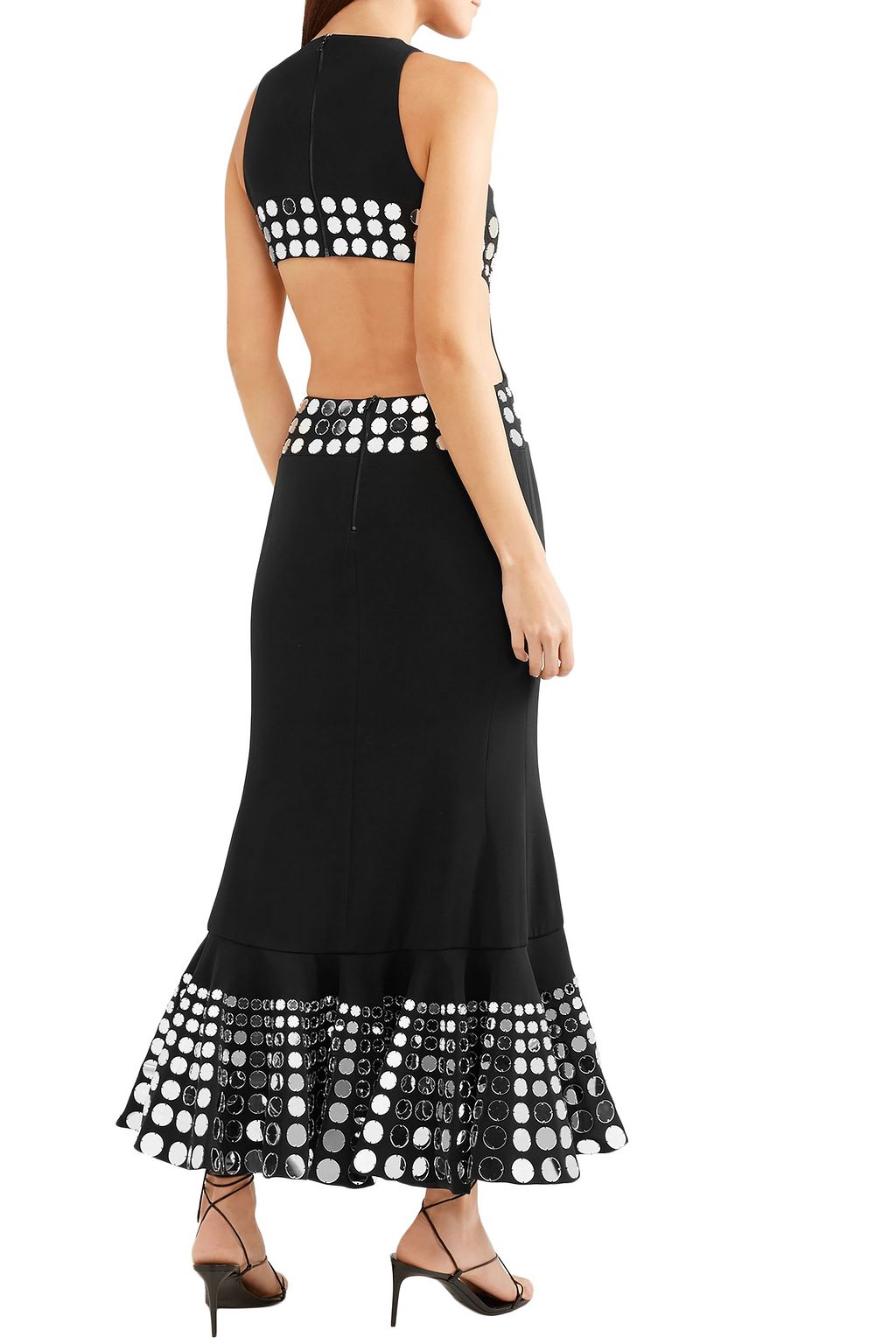 DAVID KOMA Cutout embellished cady gown