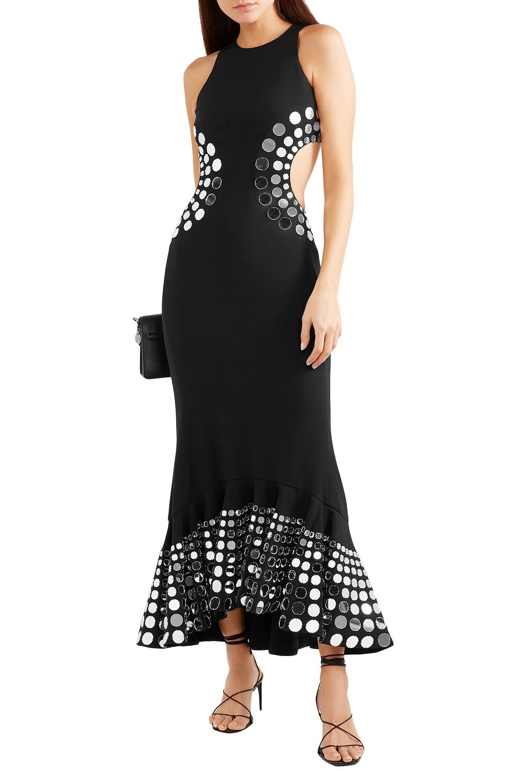 DAVID KOMA Cutout embellished cady gown
