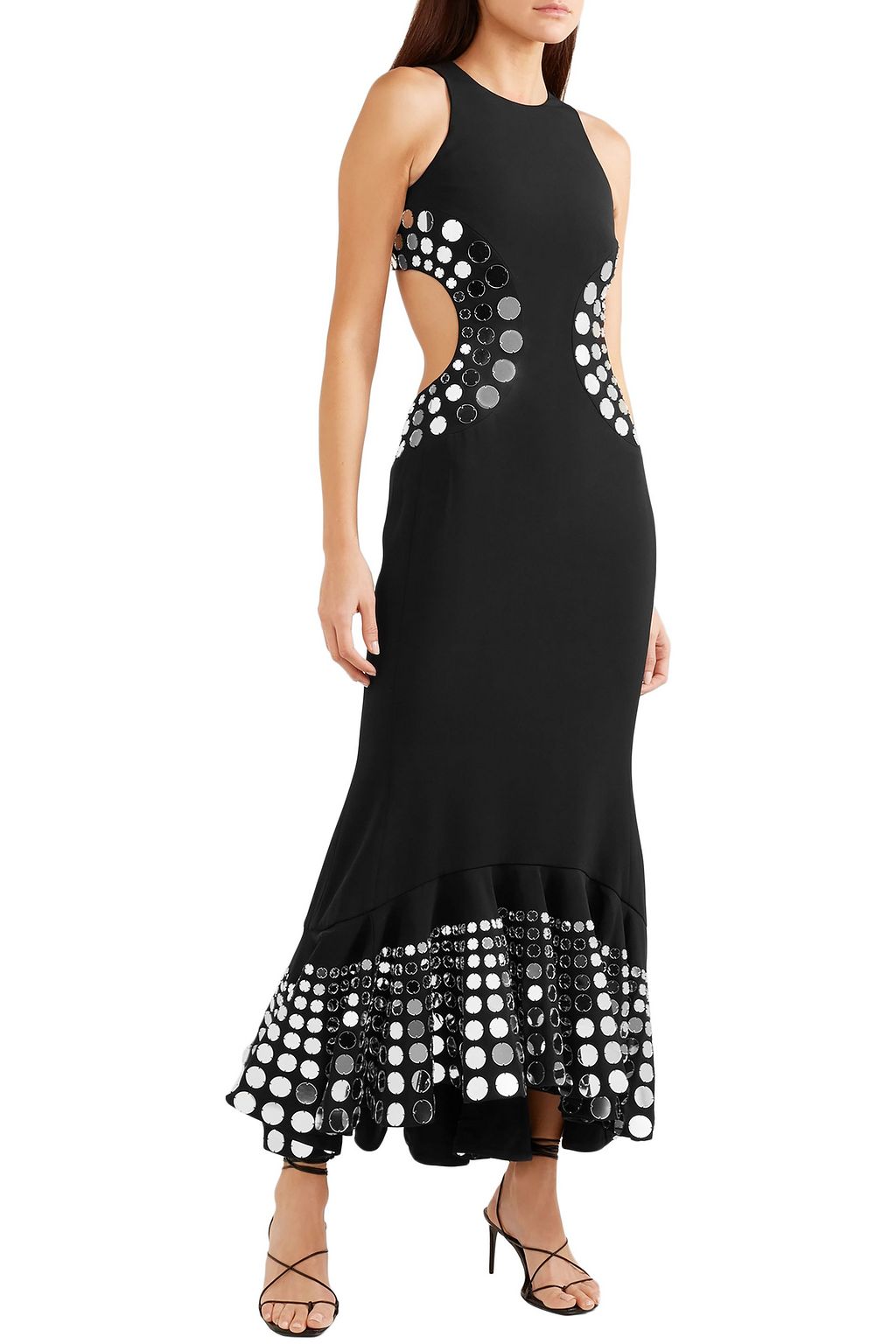 DAVID KOMA Cutout embellished cady gown