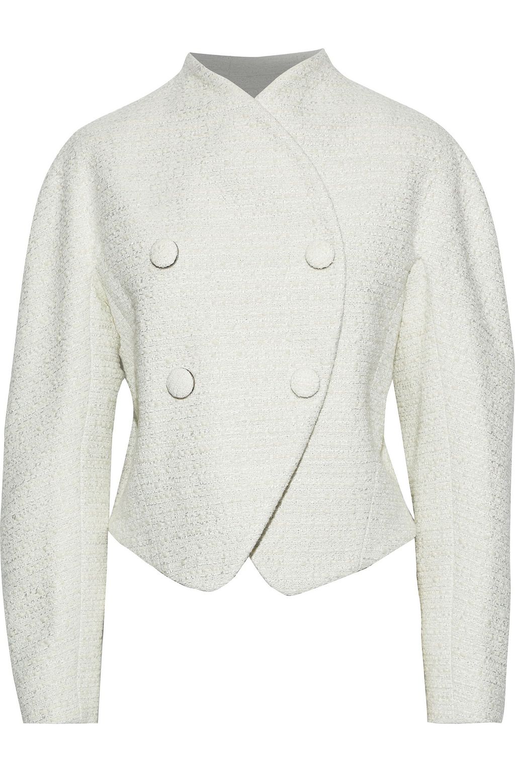white cropped coat