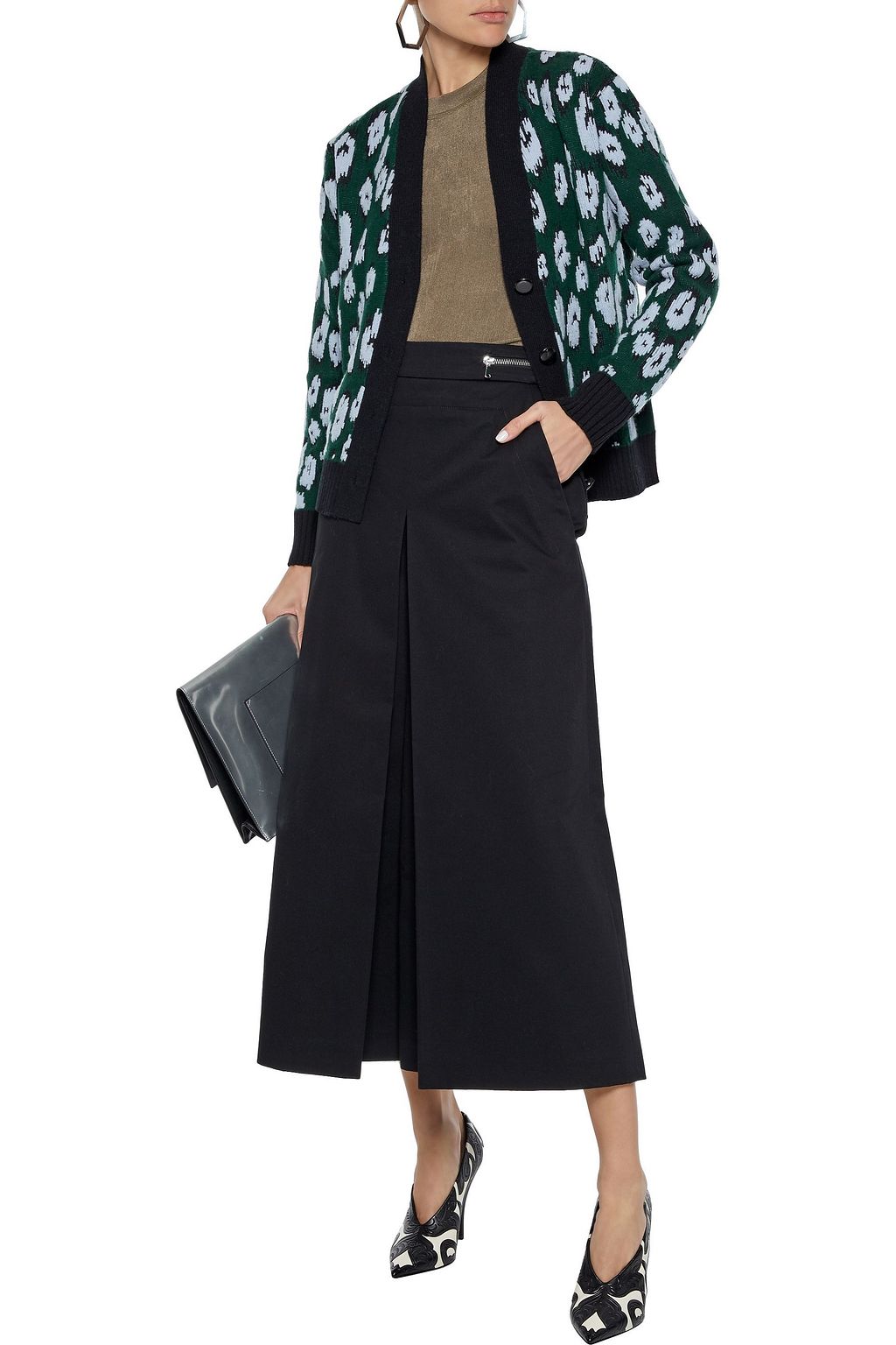 PROENZA SCHOULER Zip-detailed cotton-twill culottes