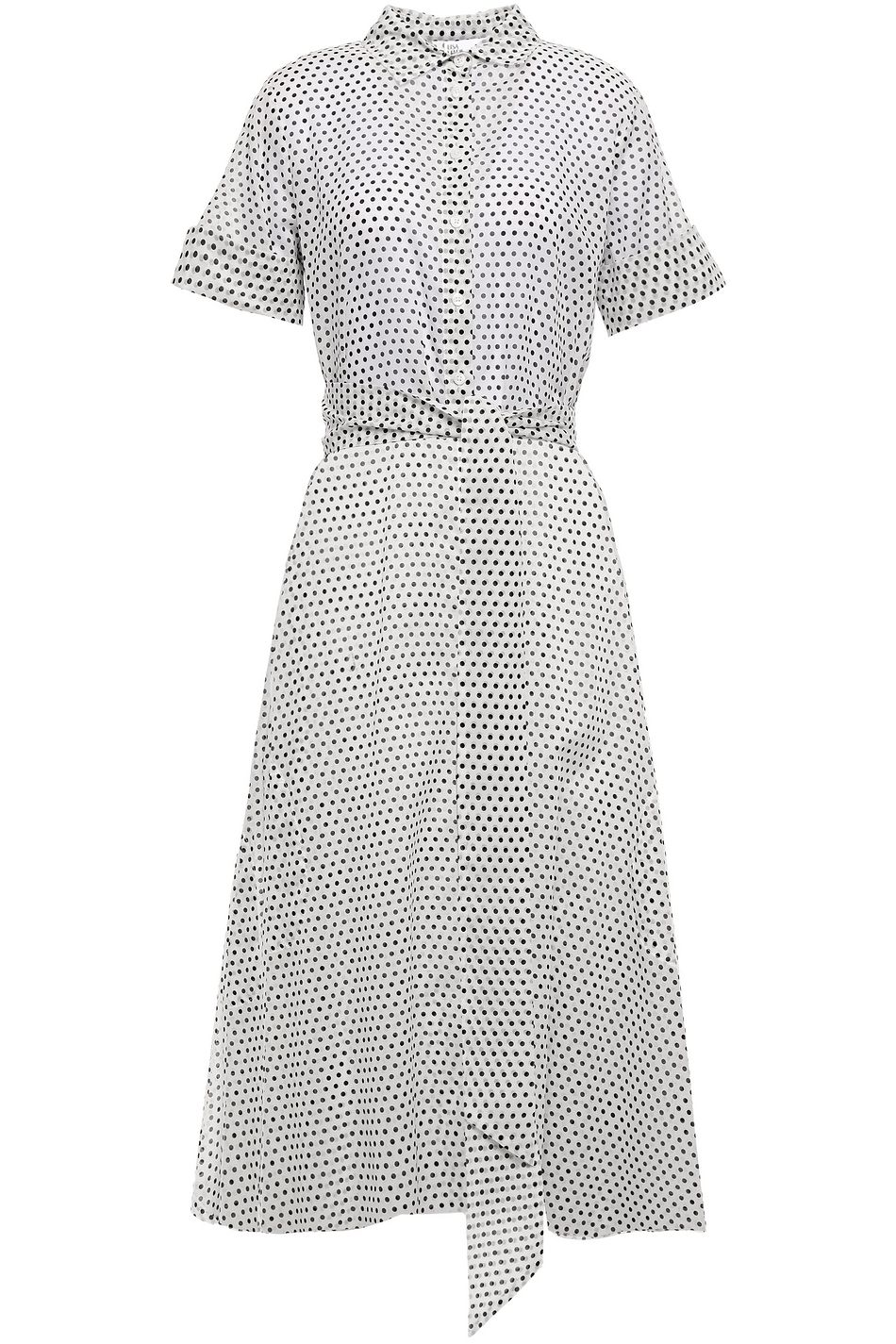 polka dot midi shirt dress