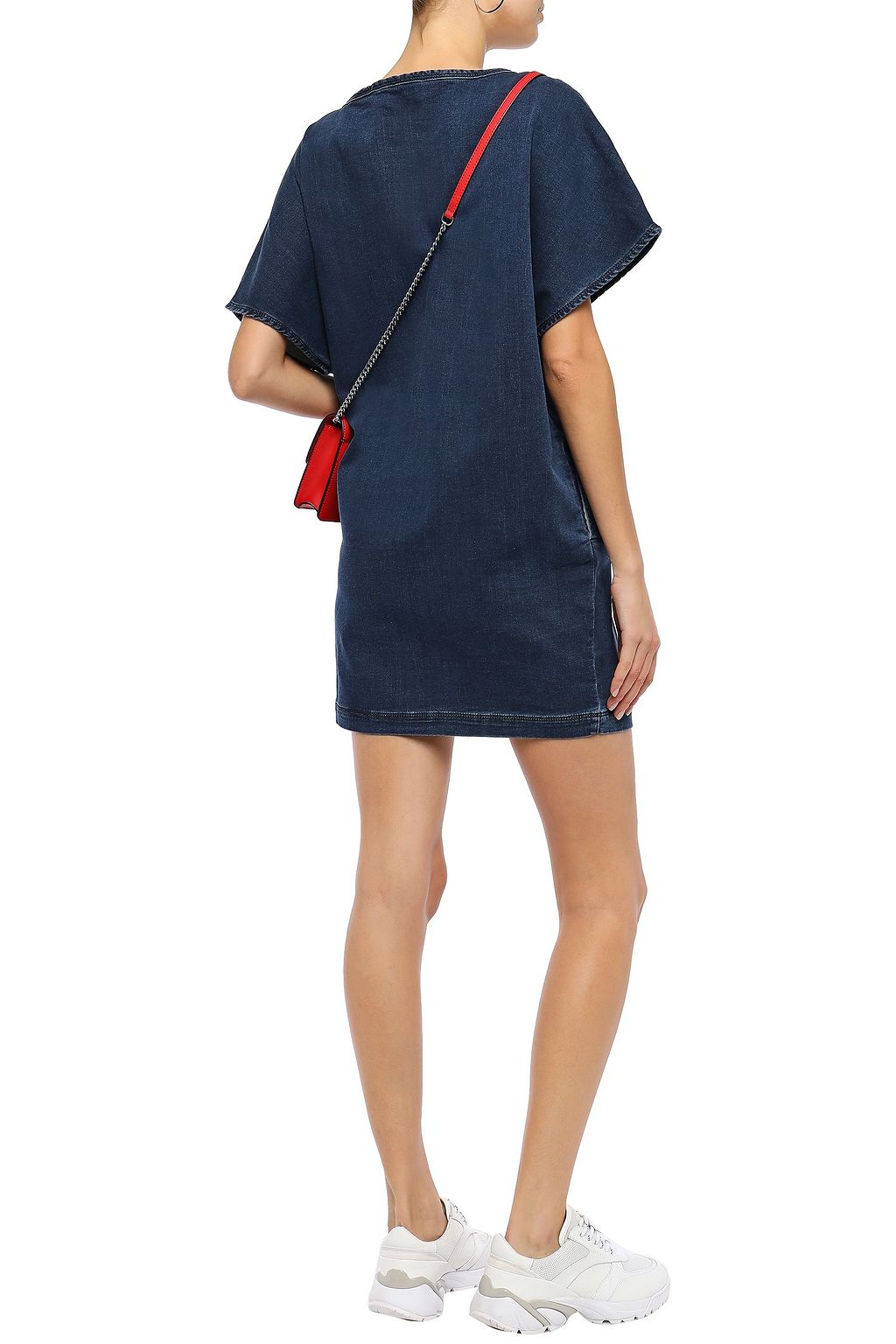 LOVE MOSCHINO Printed denim mini dress