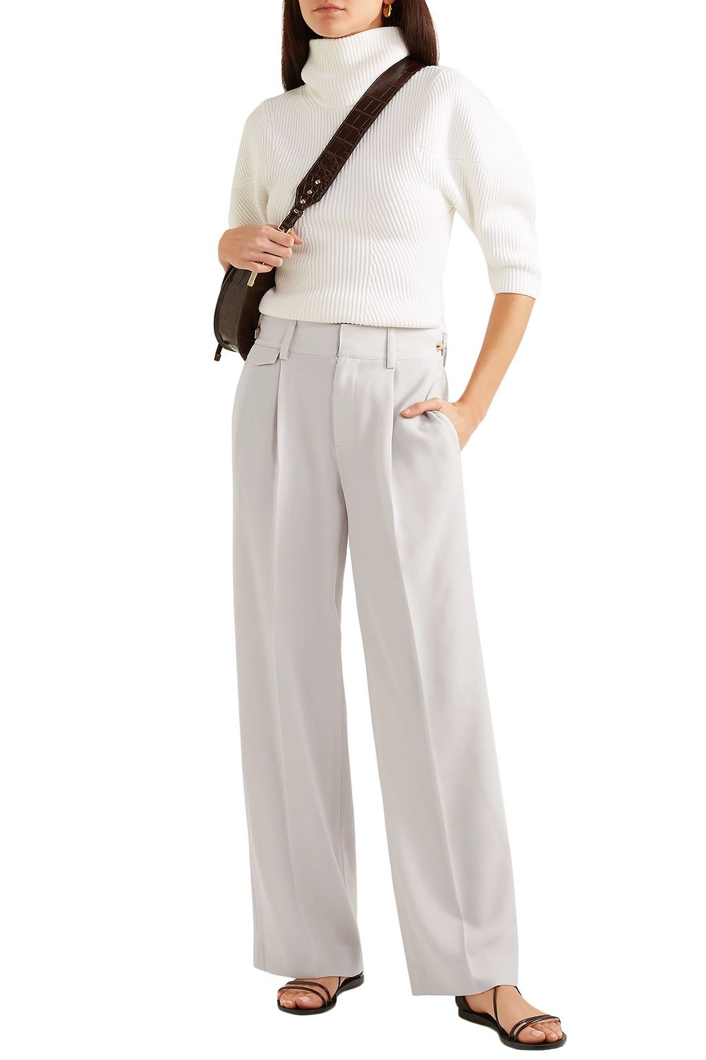 VINCE. Pleated cady wide-leg pants