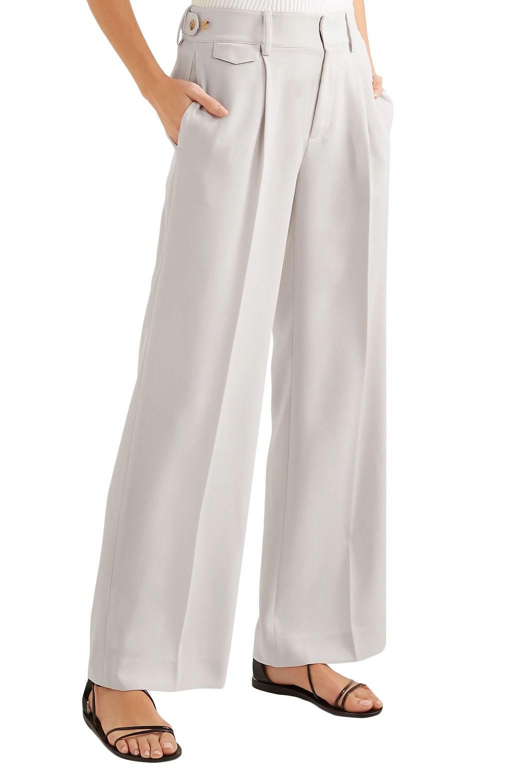 Off-white Pleated cady wide-leg pants | Sale up to 70% off | THE OUTNET ...