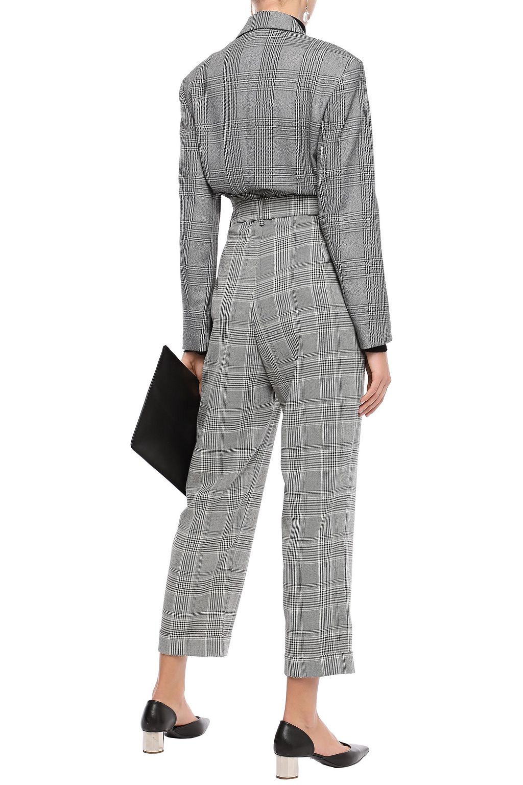 EACH X OTHER Belted checked woven wide-leg pants