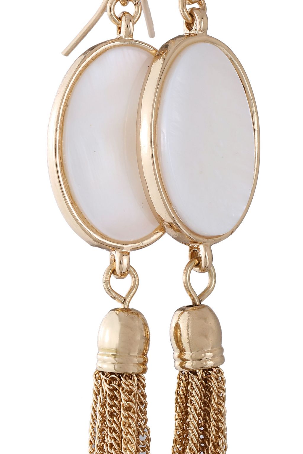 KENNETH JAY LANE Gold-tone faux pearl tasseled earrings