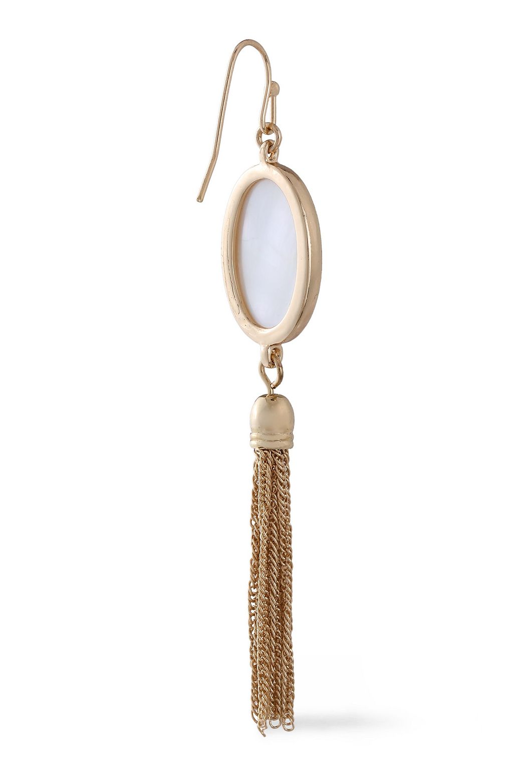 KENNETH JAY LANE Gold-tone faux pearl tasseled earrings
