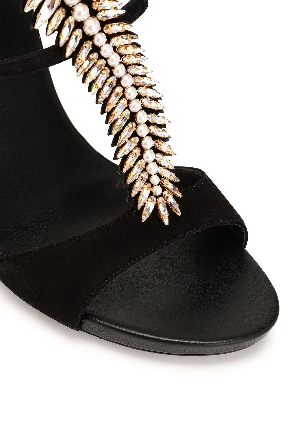 RENE' CAOVILLA Embellished suede sandals