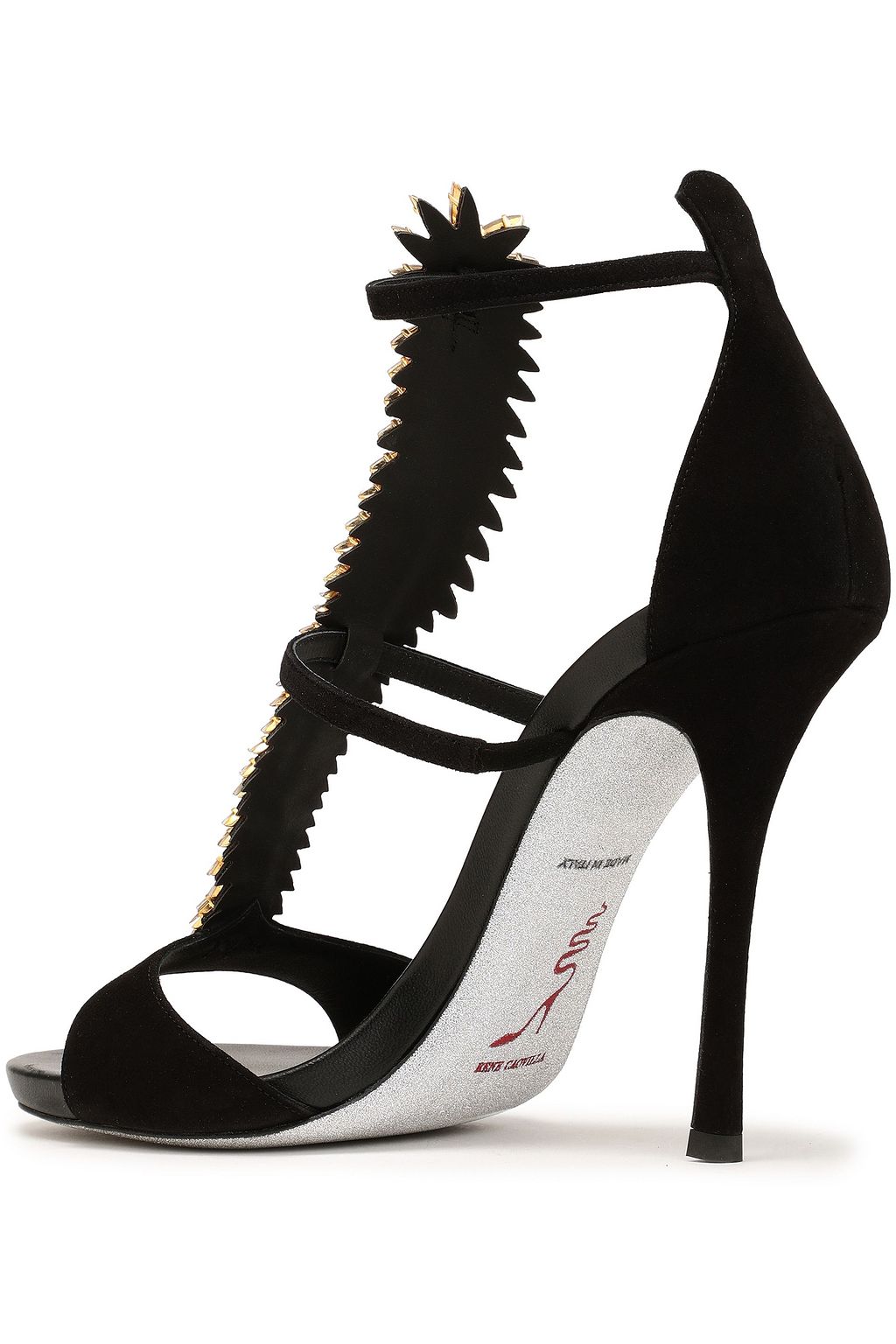 RENE' CAOVILLA Embellished suede sandals