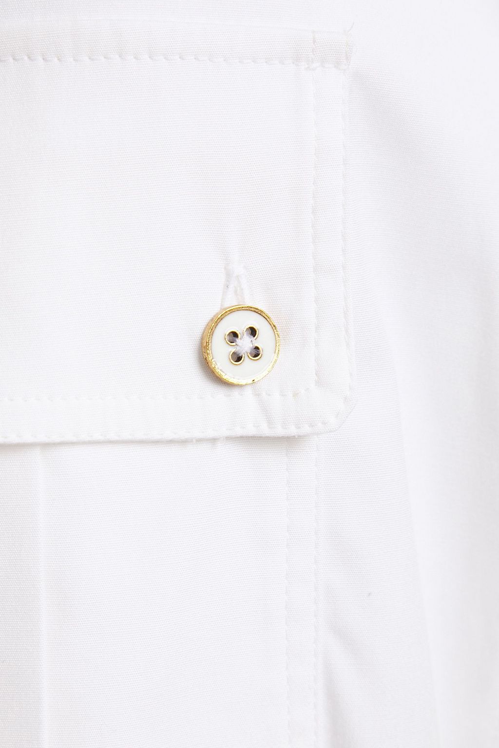 OSCAR DE LA RENTA Cotton-blend poplin maxi shirt dress