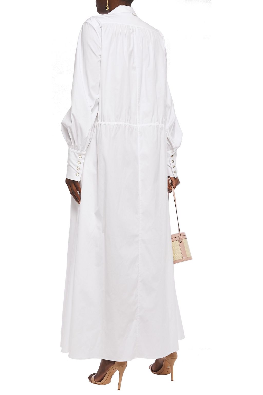 OSCAR DE LA RENTA Cotton-blend poplin maxi shirt dress