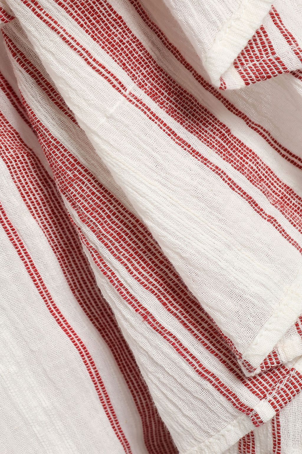 ANTIK BATIK Serifos ruffled striped cotton blouse