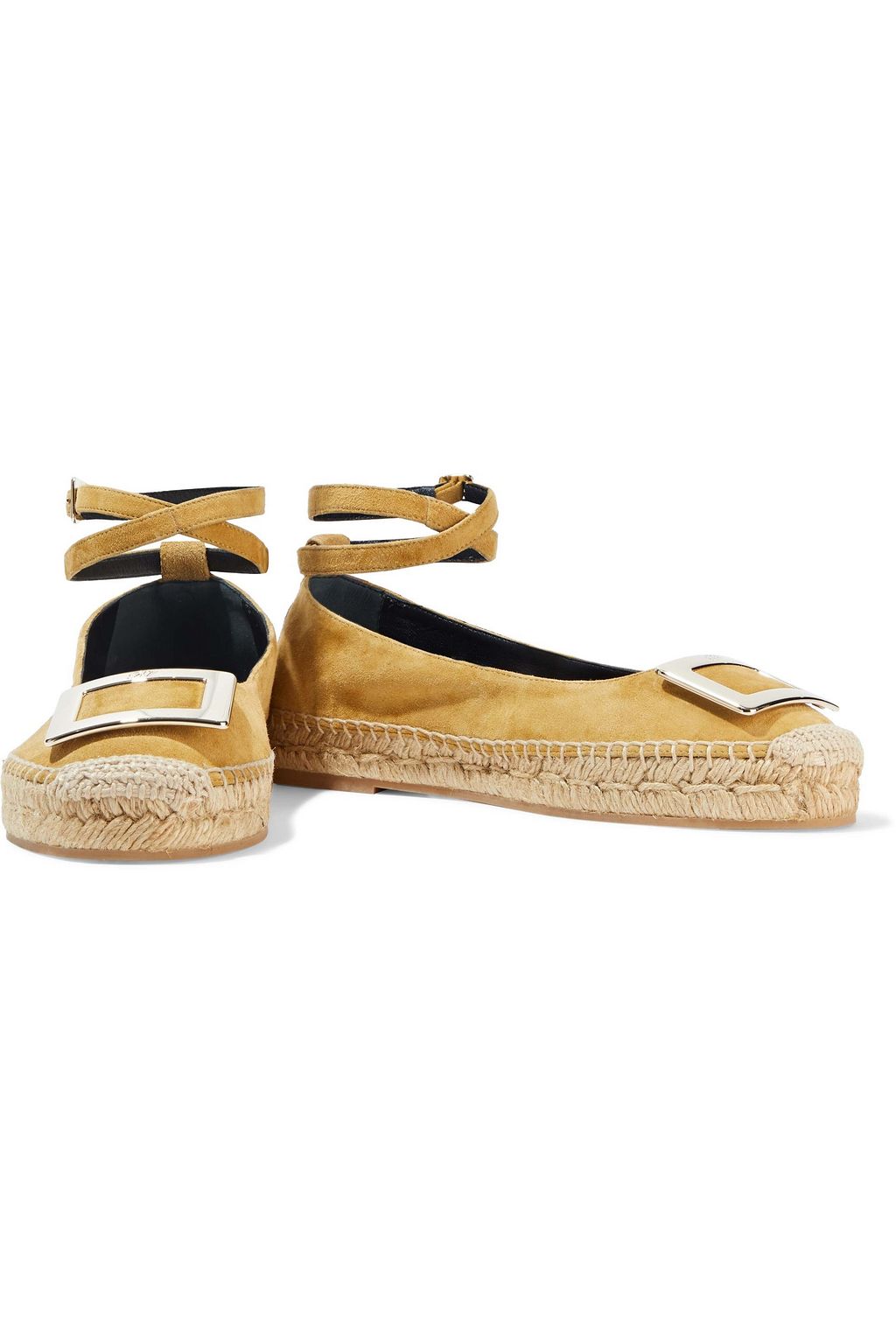 ROGER VIVIER Buckle-embellished suede espadrilles
