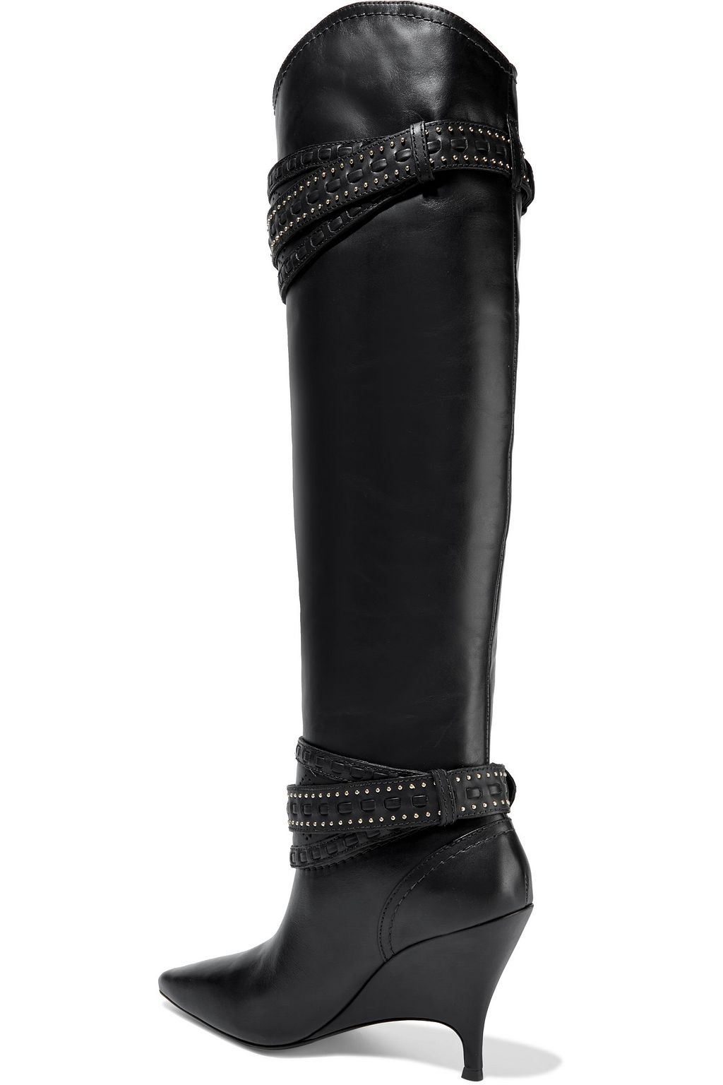 ZIMMERMANN Embellished perforated leather knee boots