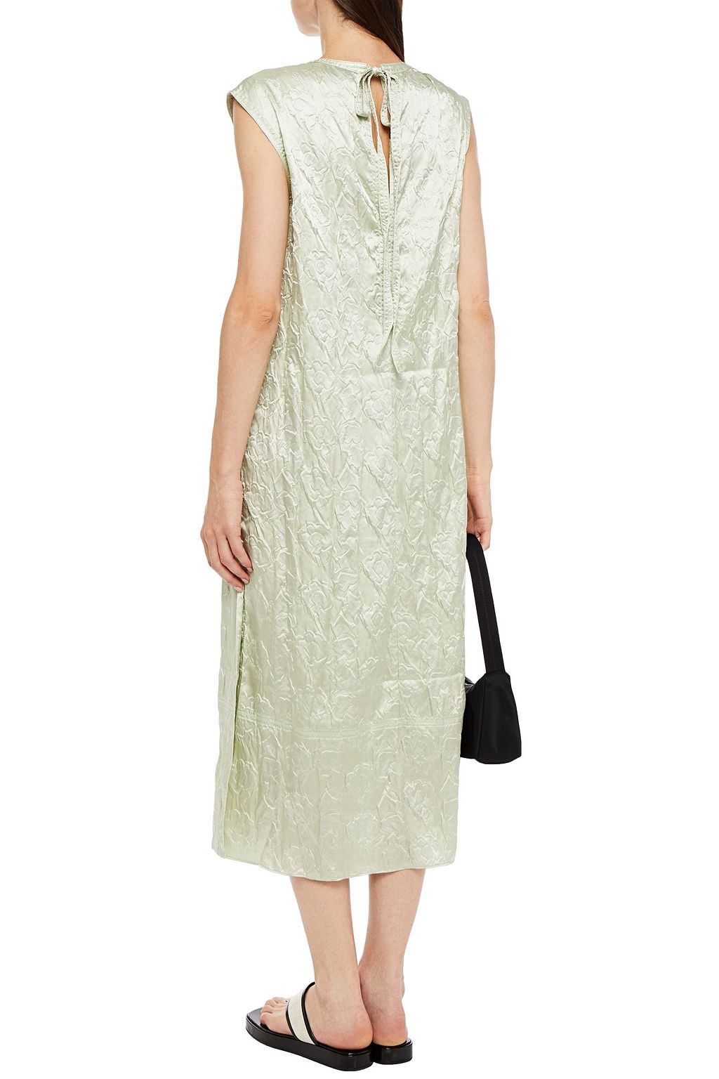 ACNE STUDIOS Cutout embossed satin midi dress