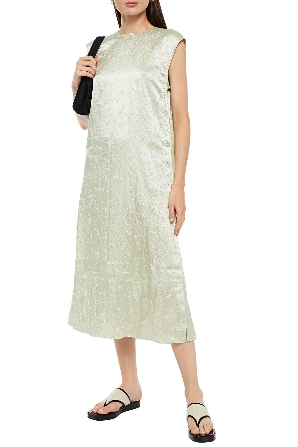 ACNE STUDIOS Cutout embossed satin midi dress