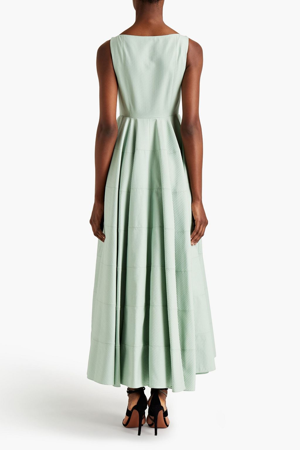 ALAÏA Flared cotton-jacquard midi dress