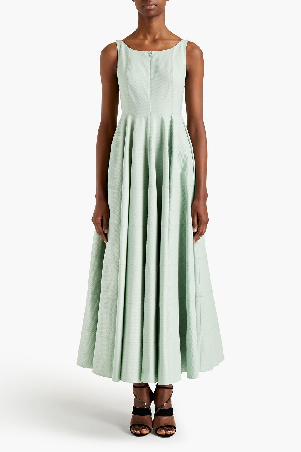 ALAÏA Flared cotton-jacquard midi dress