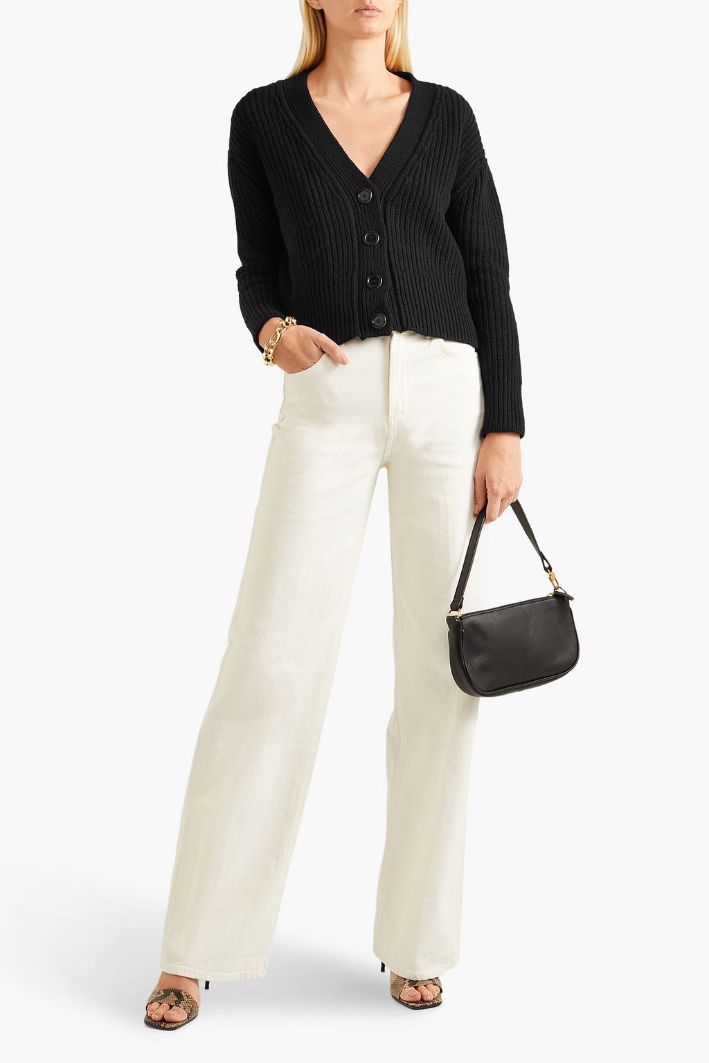 &DAUGHTER Brigid cropped ribbed wool cardigan