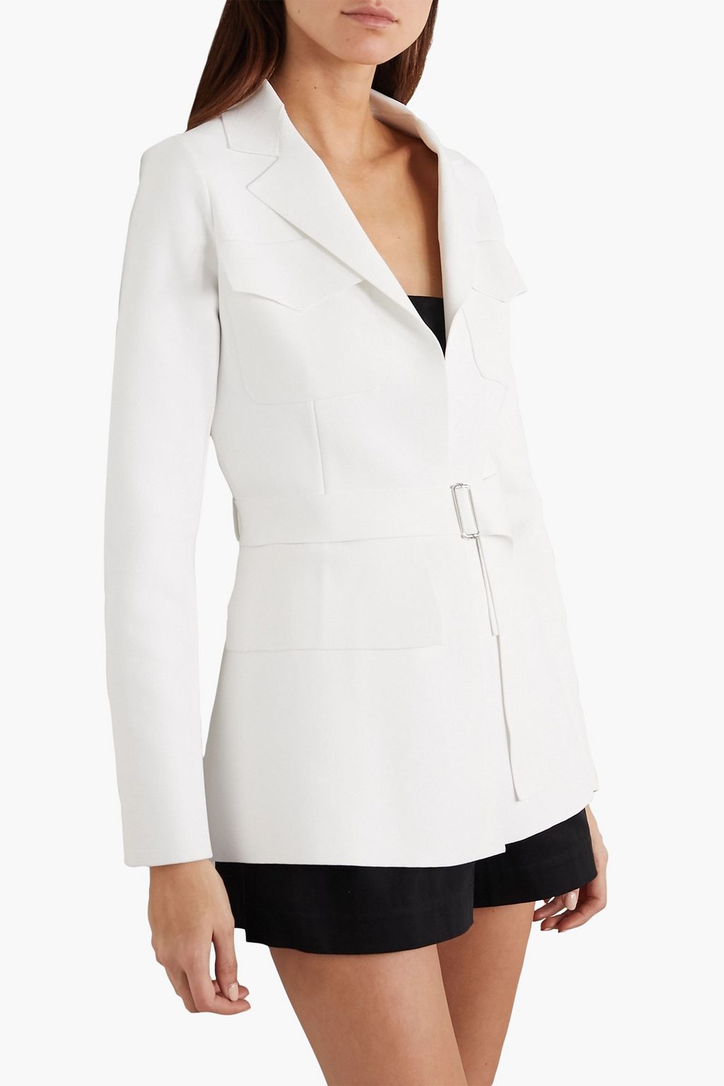 ALAÏA Belted stretch-knit blazer