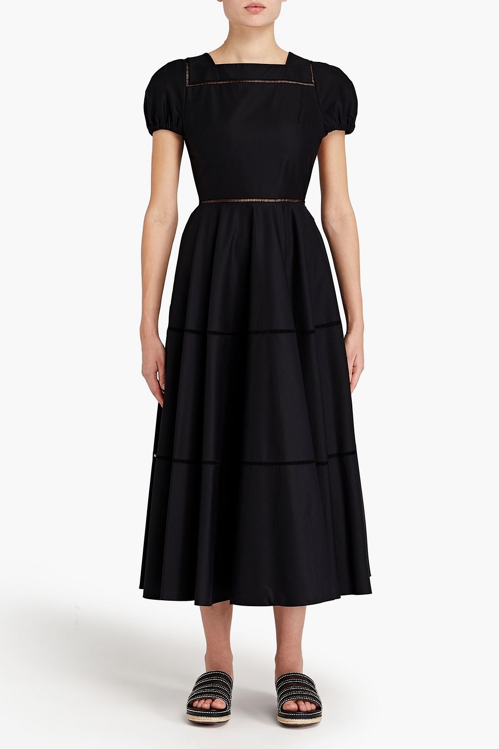 ALAÏA コットンツイル ミディワンピース ラティストリム
